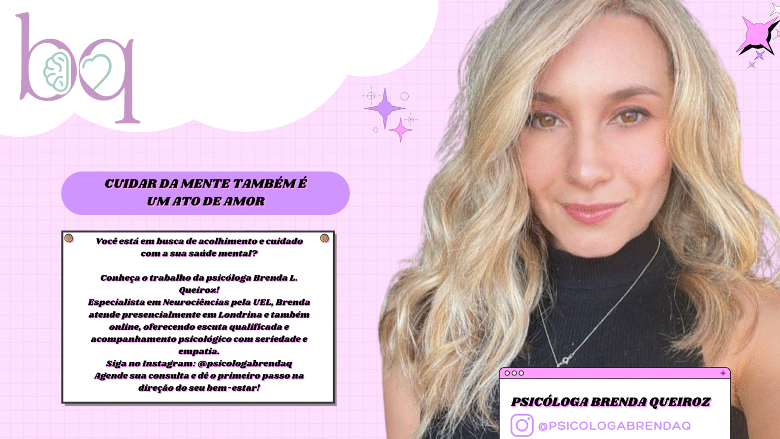 Banner do YouTube Jogadora Rosa Roxo Branco Preto